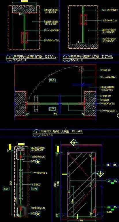 隐形门cad图分解图图片