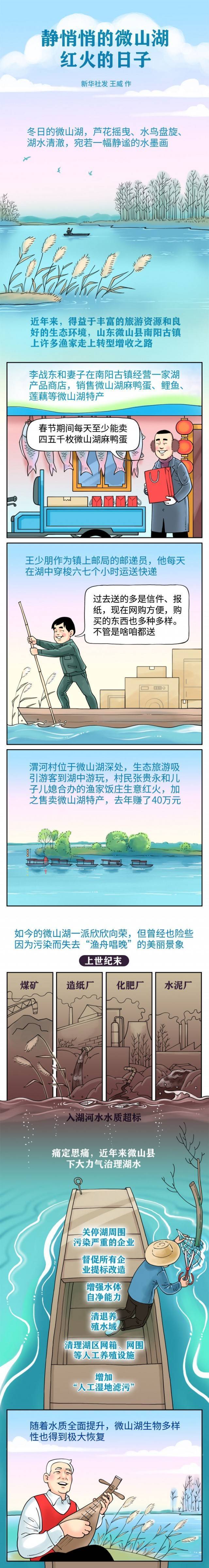 铁道游击队|新春走基层·漫画|静悄悄的微山湖 红火的日子