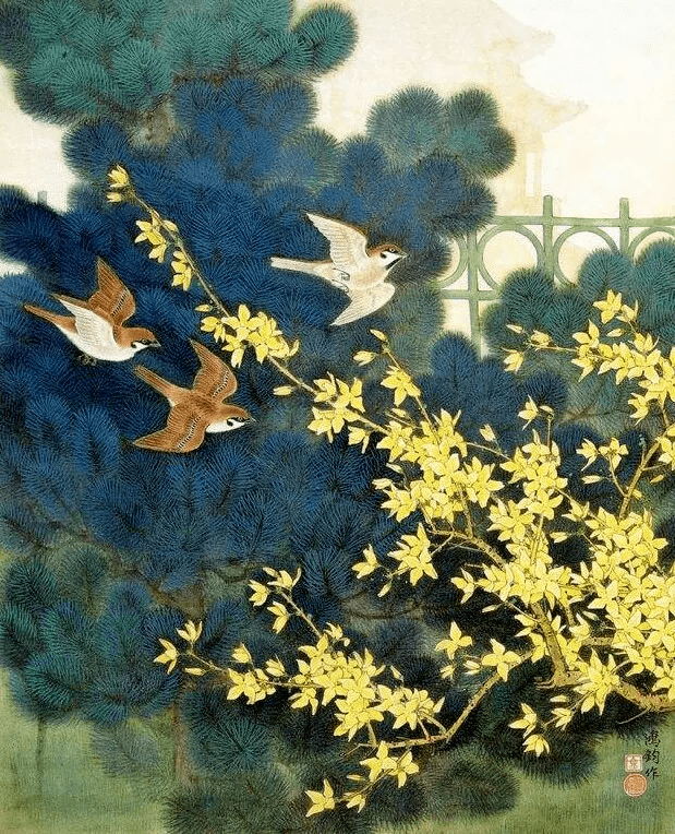 迎春花绘画作品图片