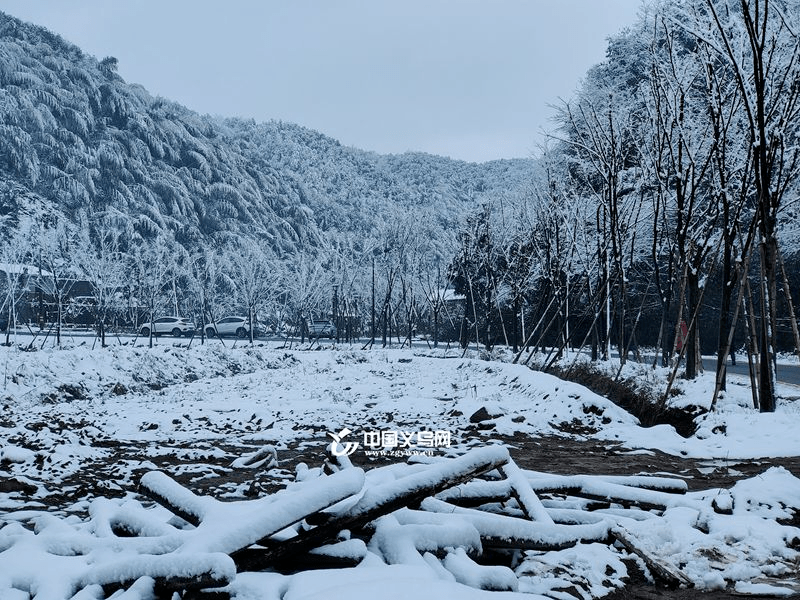 义乌上溪大草坪下雪图片