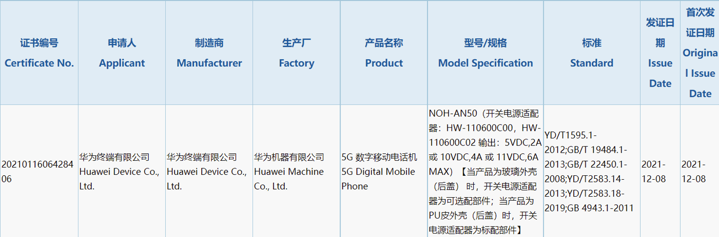 产品|消息称华为 P50 / Mate40 衍生版已入网，包括一款 5G 手机