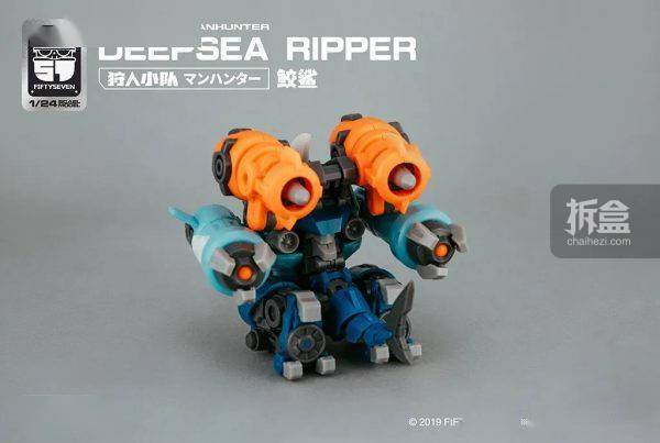 白件|NUMBER.57 1/24 拼装模型 傀甲小队 狩人小队鲛鲨 可动手办