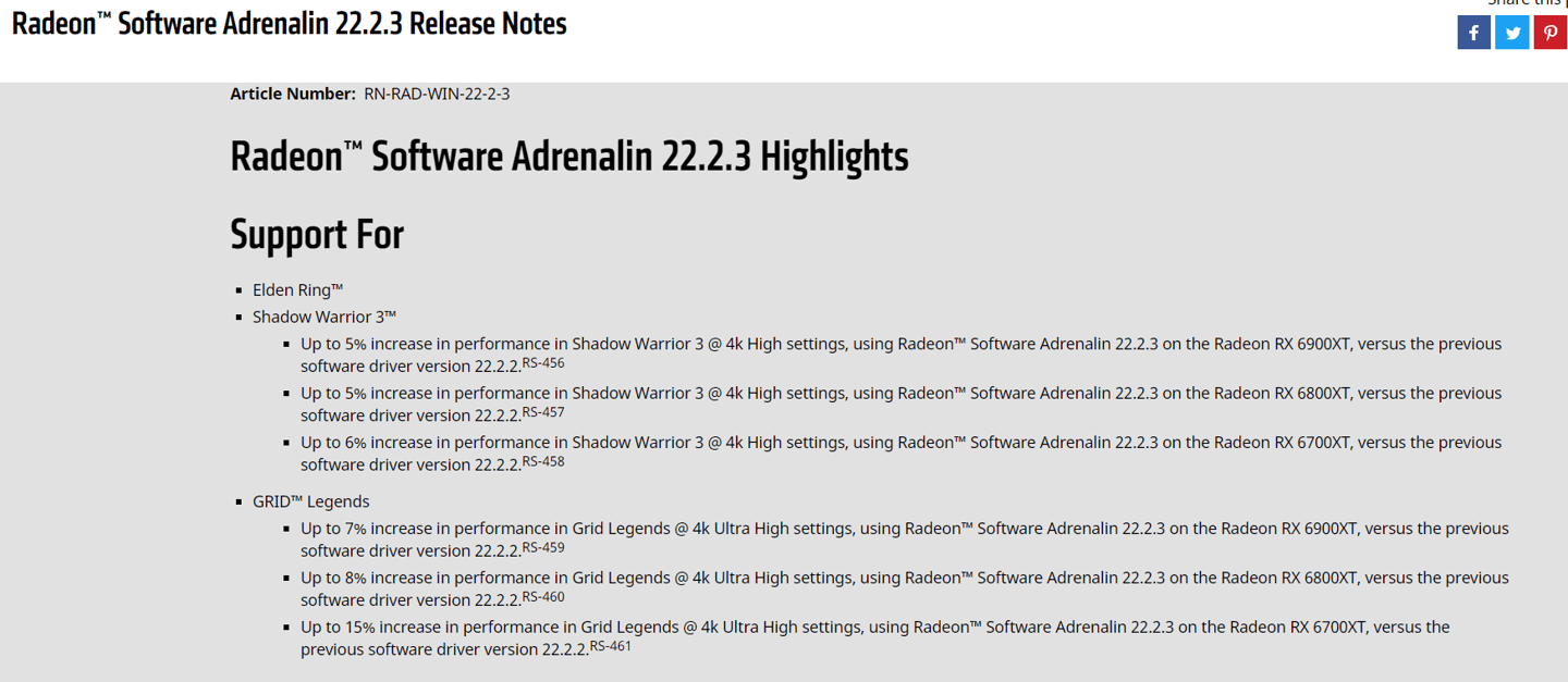 AMD 肾上腺素 22.2.3 驱动发布，同步支持满分大作《艾尔登法环》