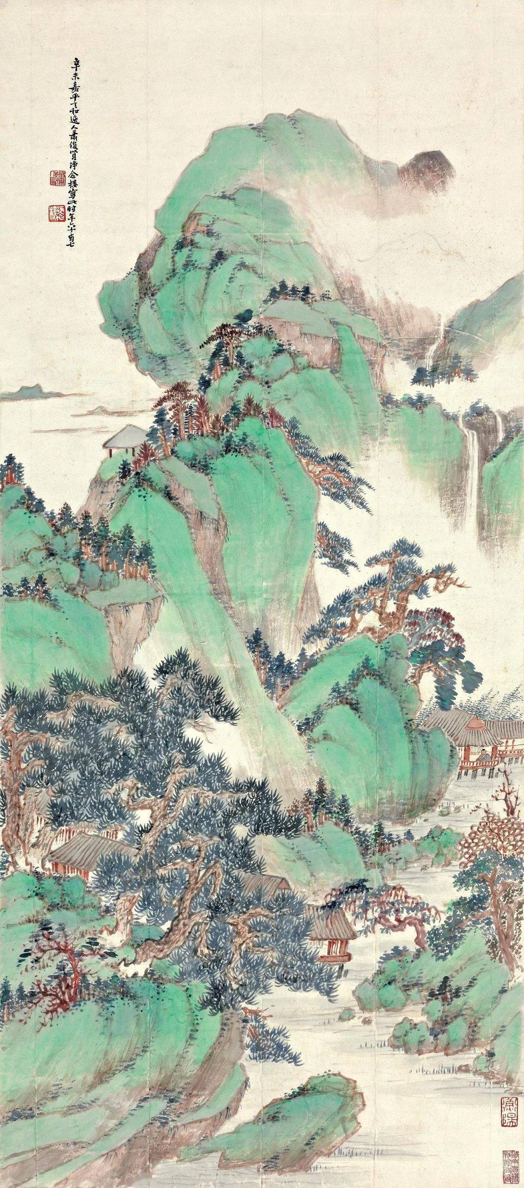 这小写意青绿山水风雅极了