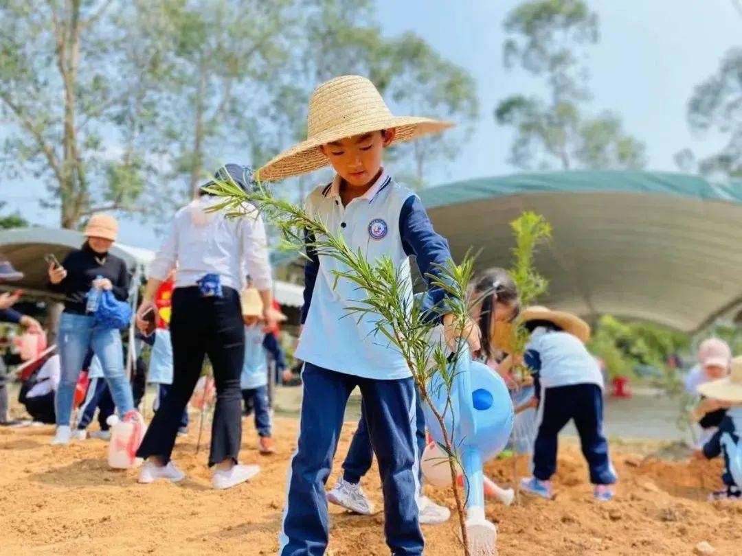 小孩植树照片图片