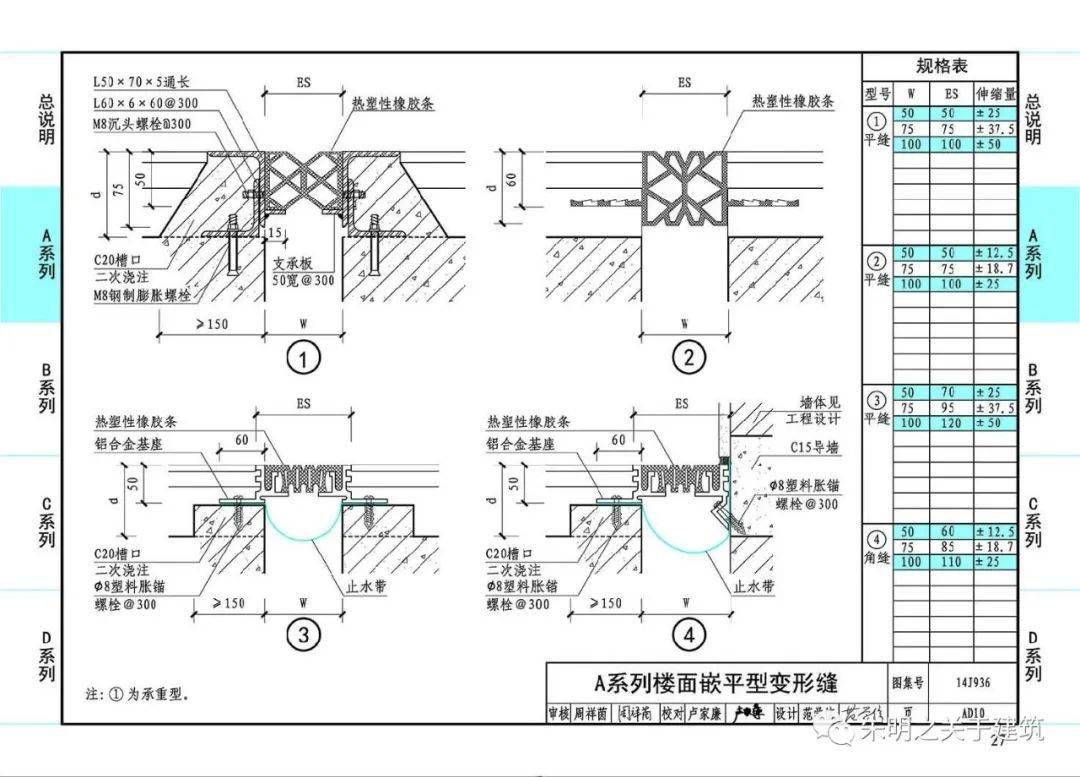 笔记变形缝建筑构造14j936