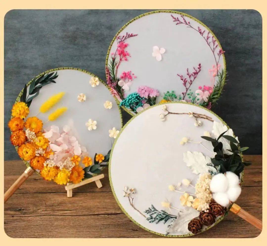 如花绽放"永生花工艺扇制作_妇女节_文成_团扇