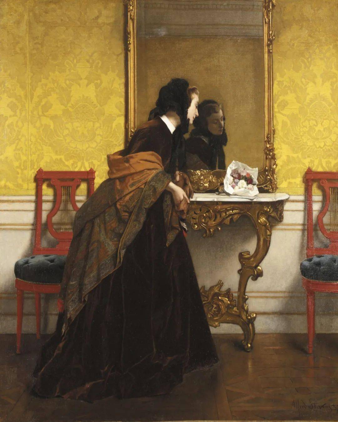 比利时画家史蒂文斯画笔下的皇家贵族女性优雅宁静贤淑