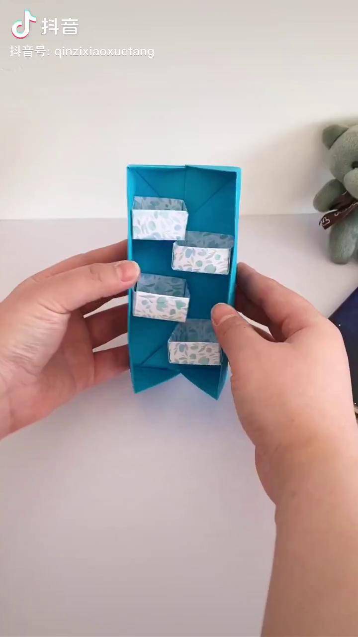 可爱的开合储物柜折纸亲子手工萌知计划手工抖音青少年折纸幼儿手工