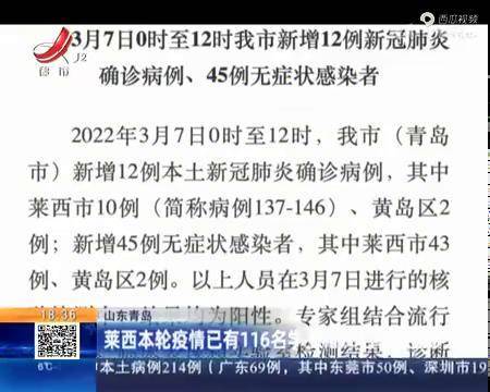 山东青岛莱西本轮疫情已有116名学生和10名教师确诊
