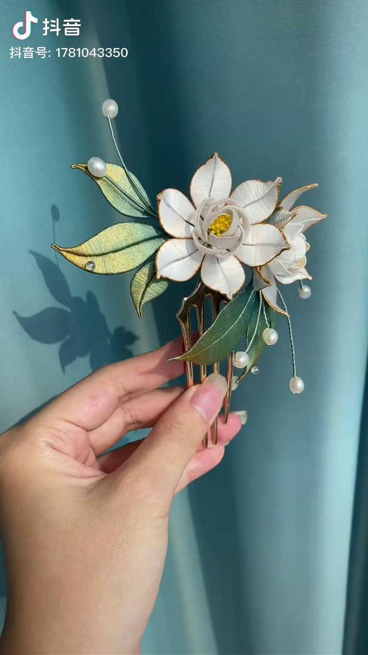 创作灵感缠花栀子花缠花缠花发簪簪娘