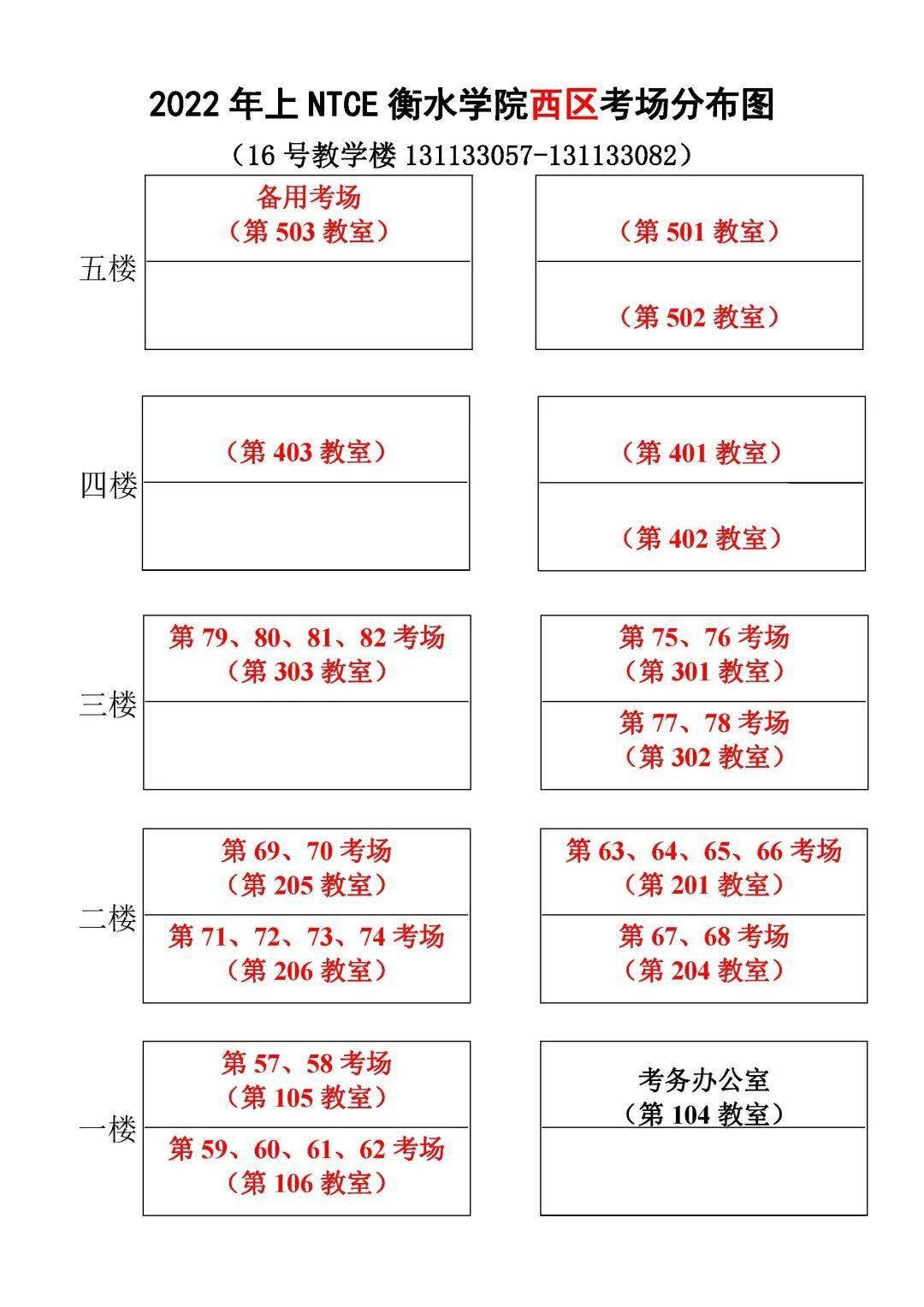 衡水市2022年上半年教师资格证考试笔试考点考场分布
