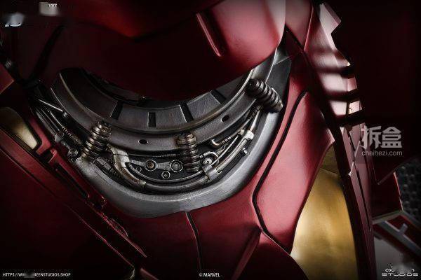 系列|QUEEN STUDIOS 漫威系列 钢铁侠 MARK7 1/1比例收藏胸像
