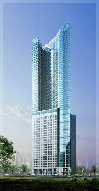 根据规划,财富中心总建筑面积为10万平米,地下5层,地上65层,是集高端