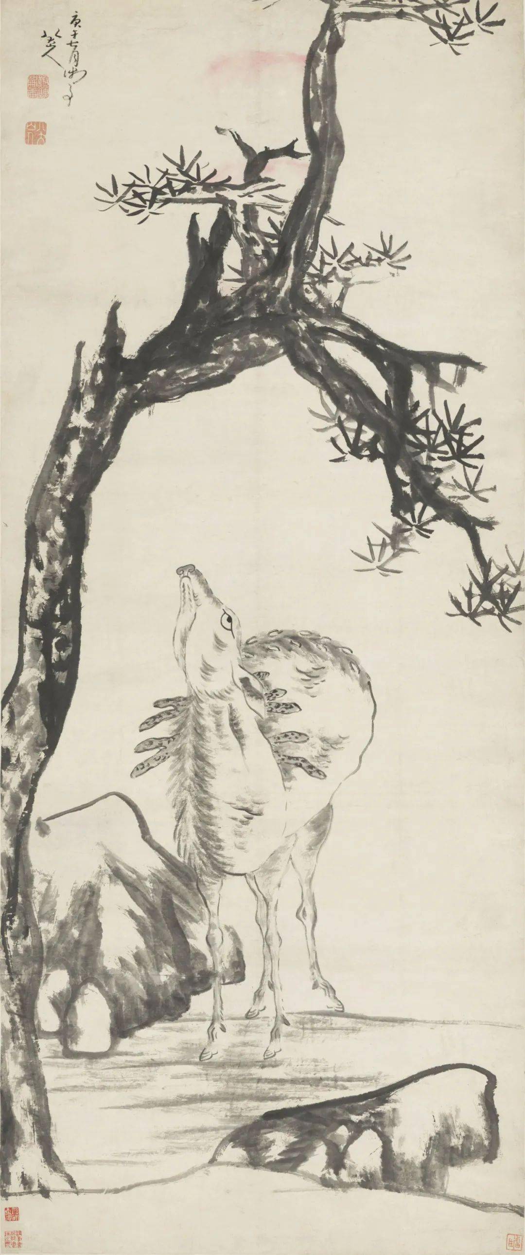 八大山人晚年松鹿图