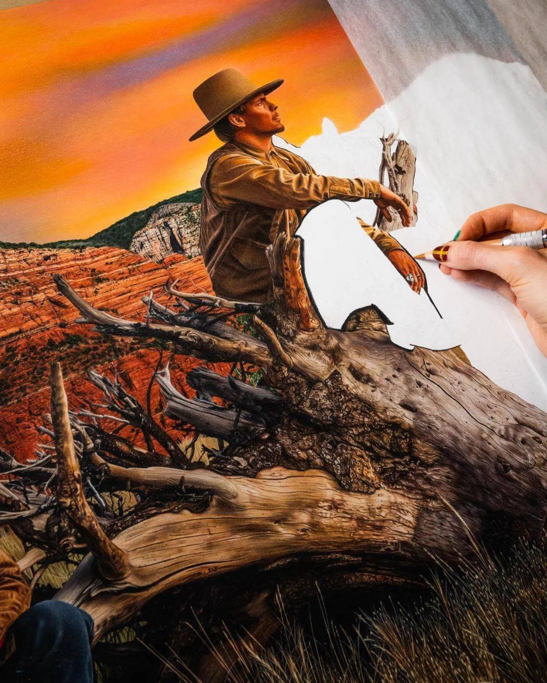 这位64万粉世界级美女网红的彩铅画作常被网友痛批是照片直到看到步骤