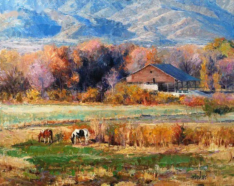 自然而然的美~美国印象派画家埃里克·沃利斯的风景油画作品欣赏_艺术