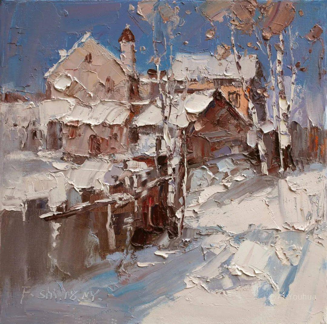 美国纽约职业画家金凤石的油画作品构图优美色调统一光感到位