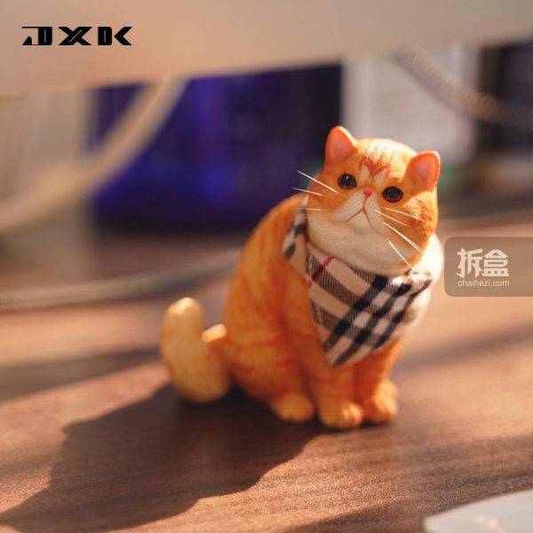 出货JXK STUDIO 1/6 换头加菲猫 可爱萌创意宠物猫咪模型潮玩手办摆件