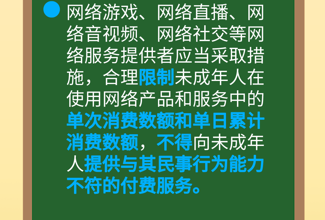 限制未成年人网络消费不得诱导未成年人应援集资未成年人网络保护条例