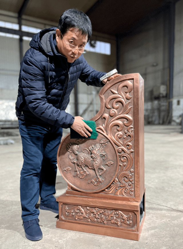 易县非遗燕都铜雕源自古代青铜器制造技艺錾刻铸塑手工完成