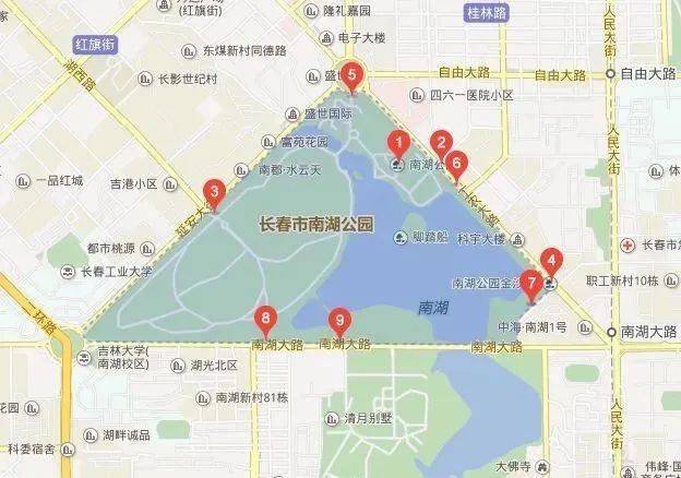 长春南湖公园地图高清图片