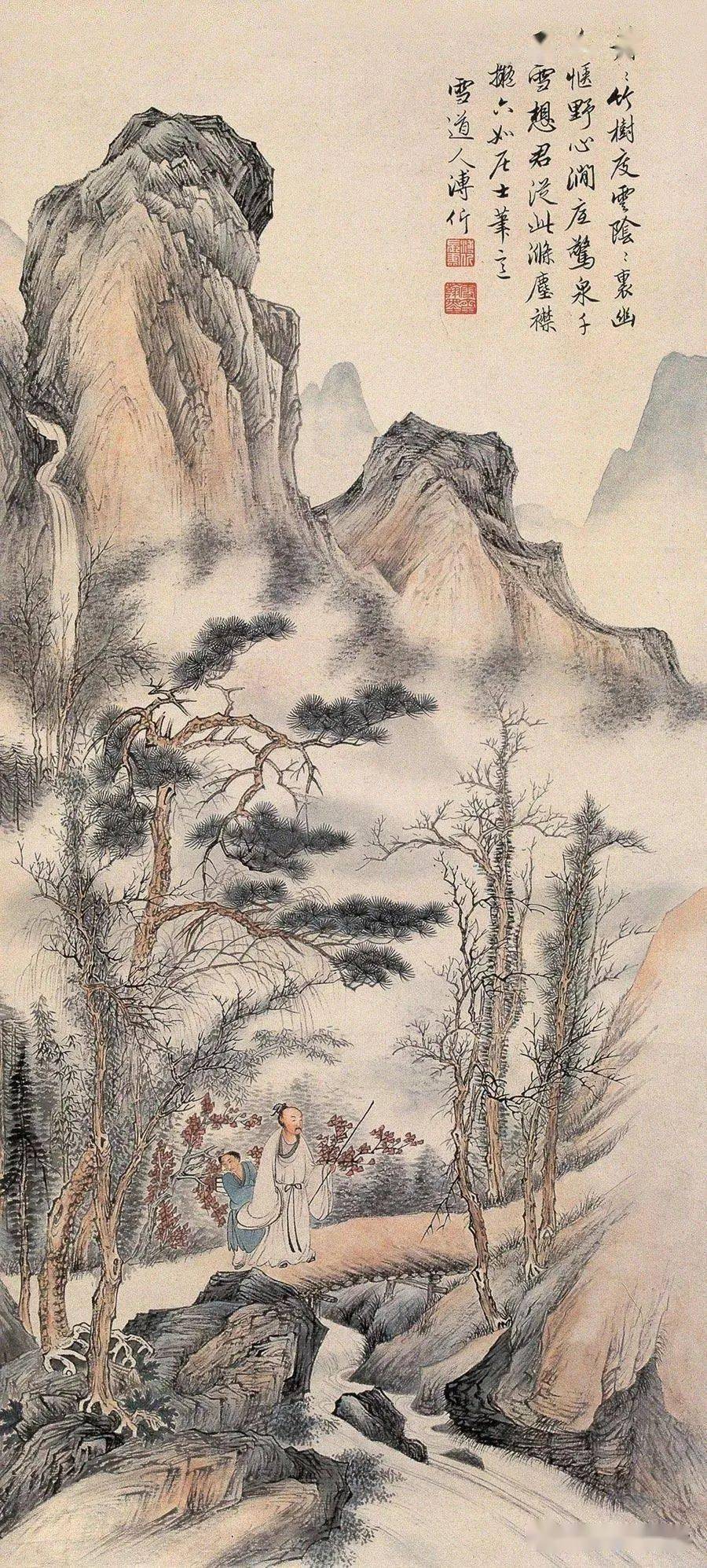 溥伒的精美山水画古韵唯美堪称一绝