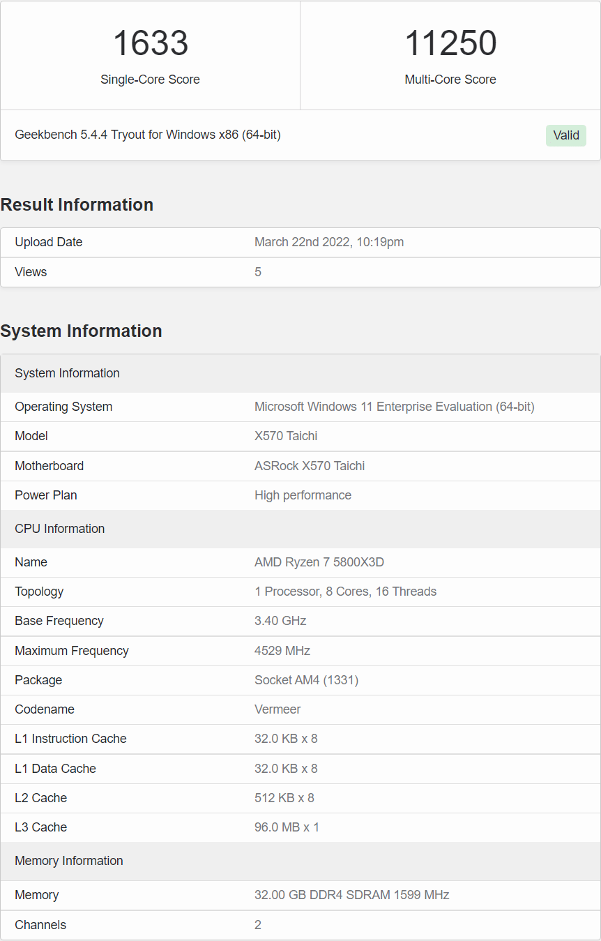 三级|AMD 锐龙 7 5800X3D 处理器跑分曝光，比 R7 5800X 快 9%