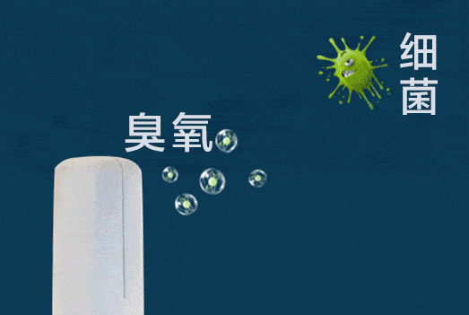 *化学反应示意,图源网络臭氧可以分解冰箱里细菌的细胞壁,破坏细菌