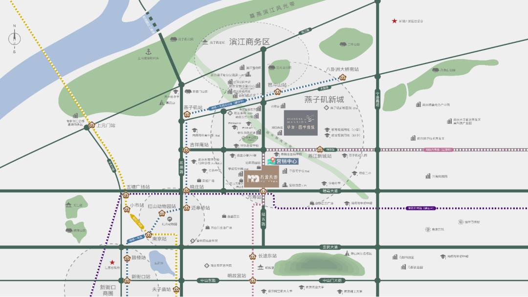 線(在建)笆斗山站約1公里,南側直線距6號線(在建)的燕江新城站約800米