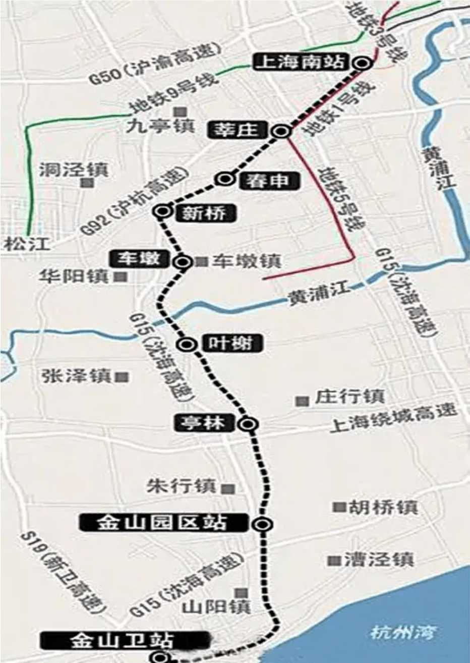 上海地铁金山铁路线图片