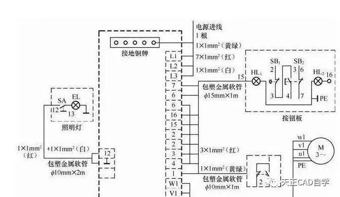 图5 电气安装接线图四,住宅照明电气图的识读图形符号及其标注符号应