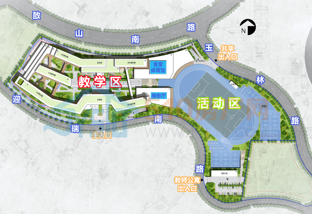 敔山湾这所备受关注的学校,未来大概长这样~_江阴_教学区_规划