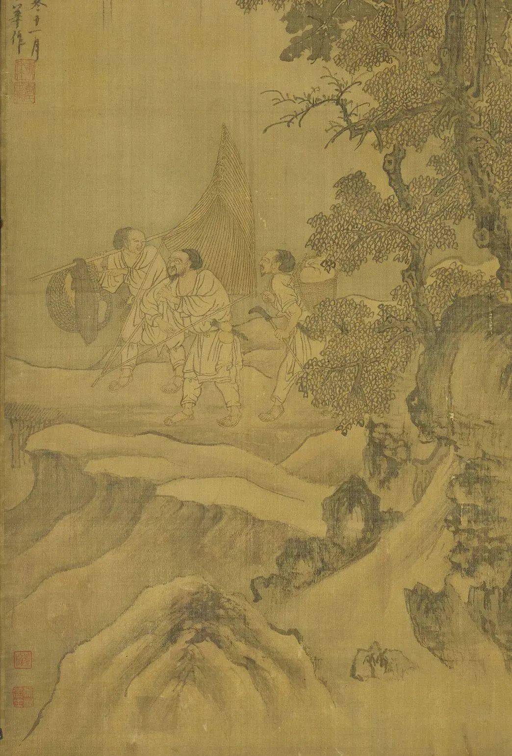 唐棣霜浦归渔图