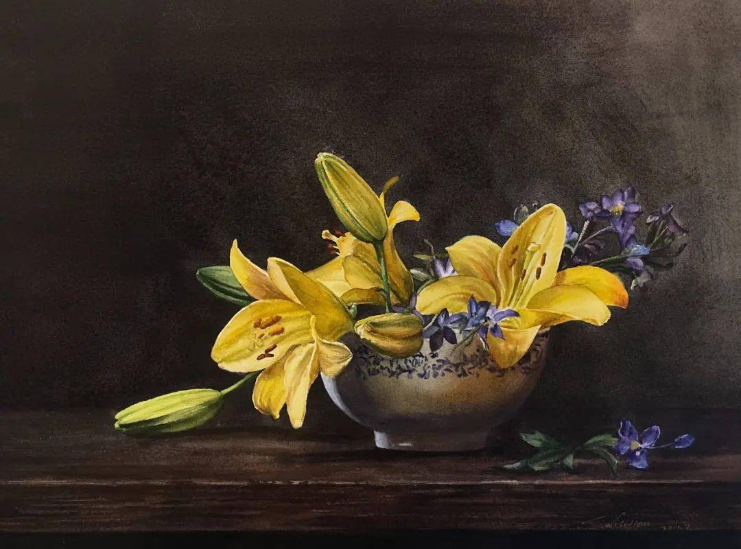 这组水彩静物居然把静物的质感都画出来了