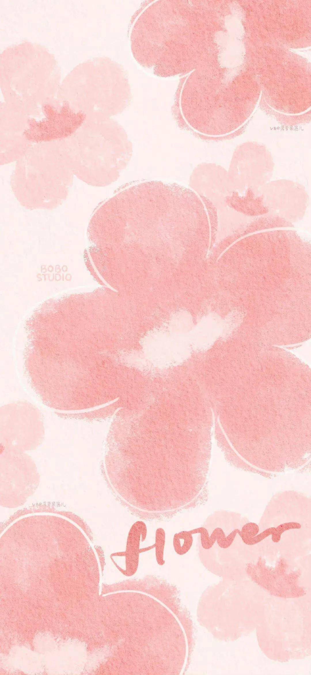 这组粉色壁纸很甜