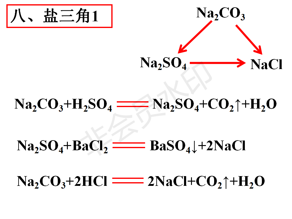 初三化学中常见的三角转换氧三角碳三角盐三角