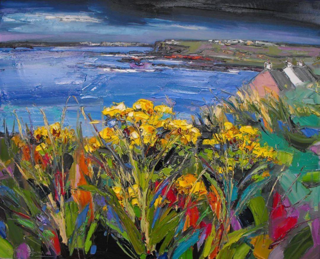 澳大利亚画家朱迪思的油画大胆生机勃勃和充满活力的欢乐风景油画