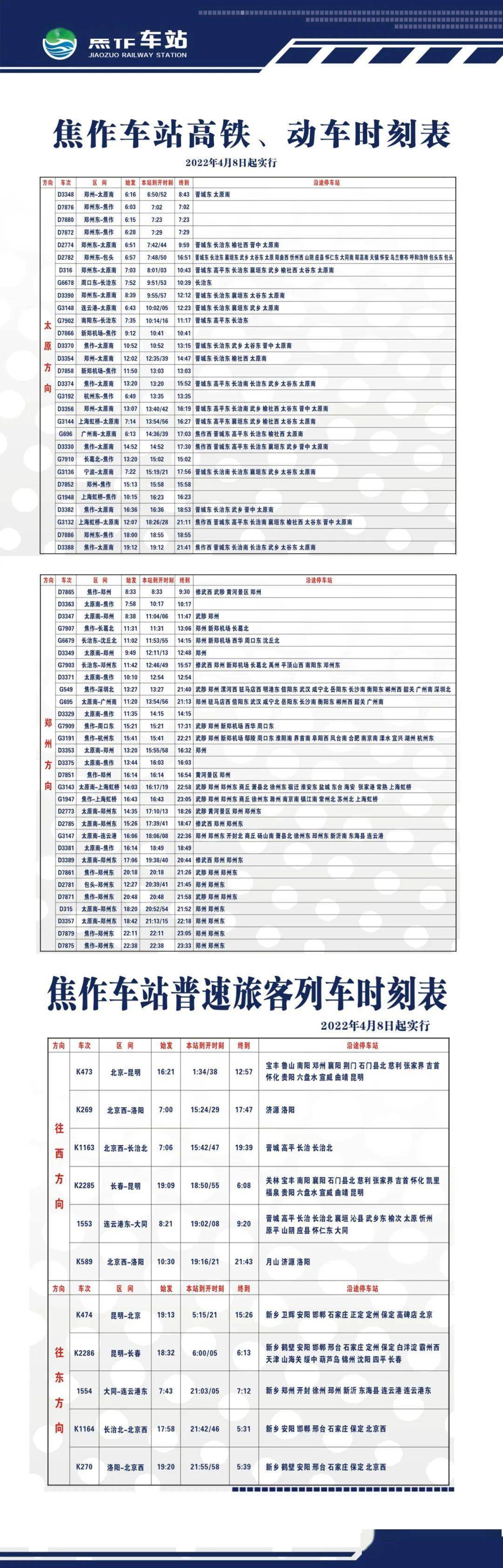 焦作西列车班次时刻表图片