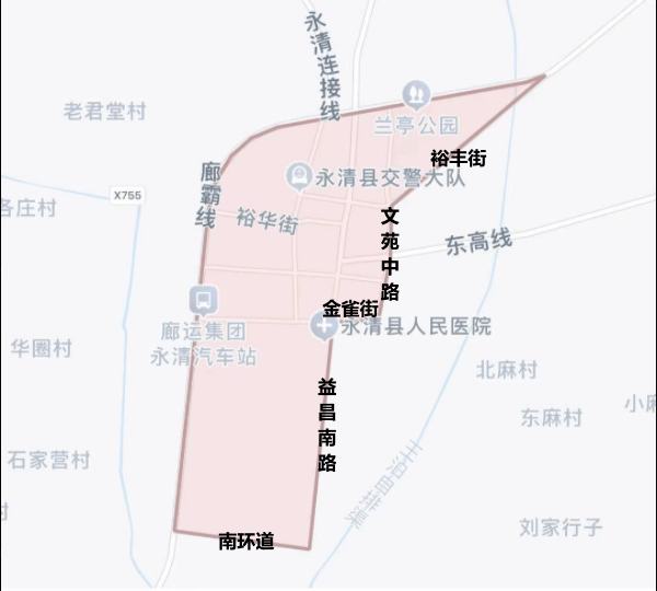 廊坊限行区域地图图片