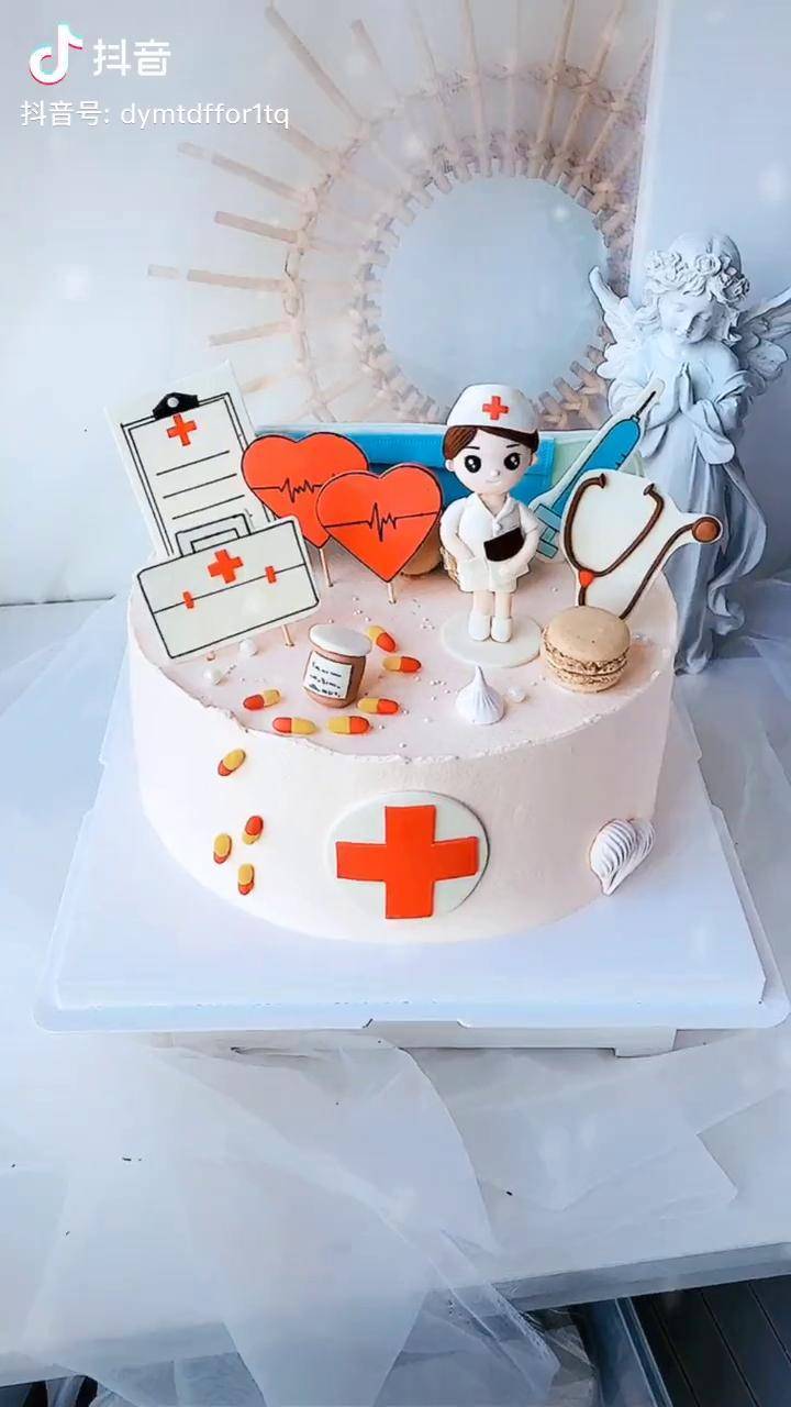 护士节护士小姐姐们节日快乐哈致敬白衣天使护士节翻糖人偶天津蛋糕