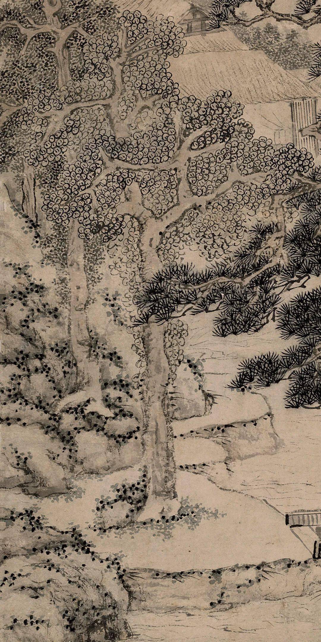 赏画文伯仁松风高士图