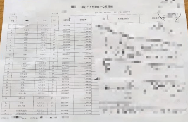 ▲部分转账情况银行流水单陈某还表示，她们认为刘某交拜师费系民事行为