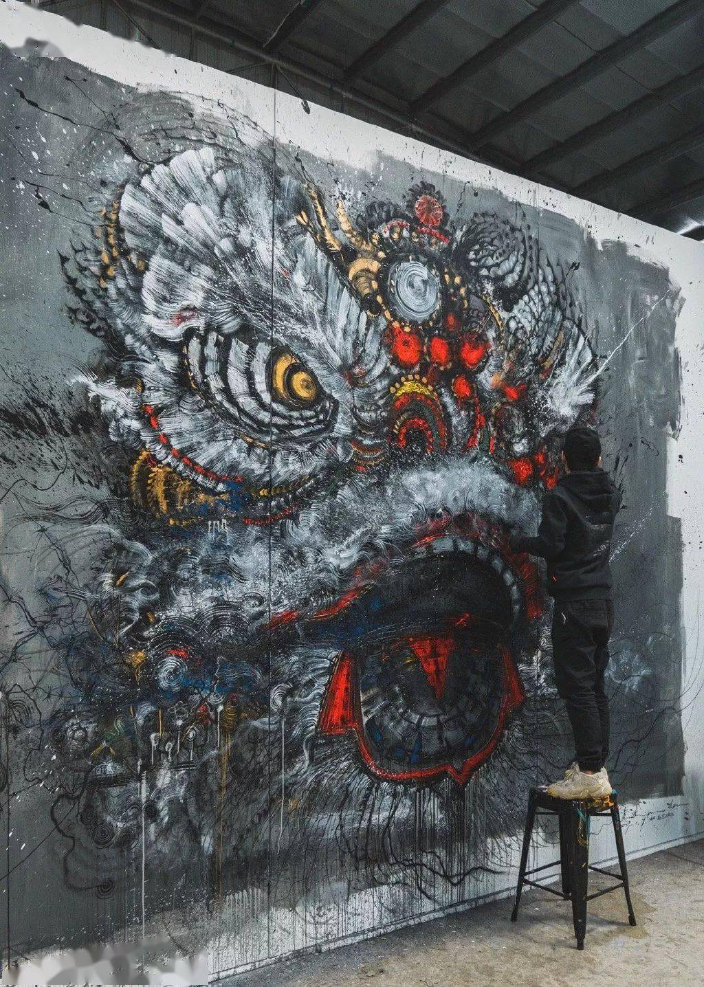 燃爆了他是中国最年轻的90后涂鸦艺术家把国画和涂鸦玩到极致惊艳了