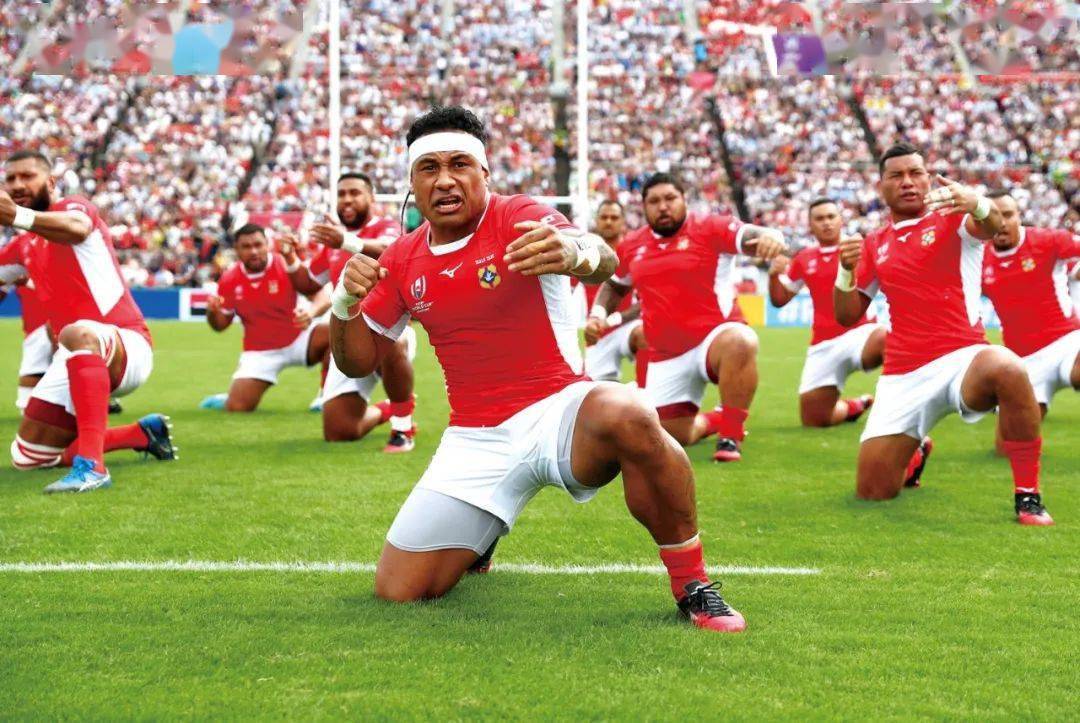 汤加橄榄球队在世界杯赛场上的出场战舞萨摩亚队战胜汤加队获得2023年