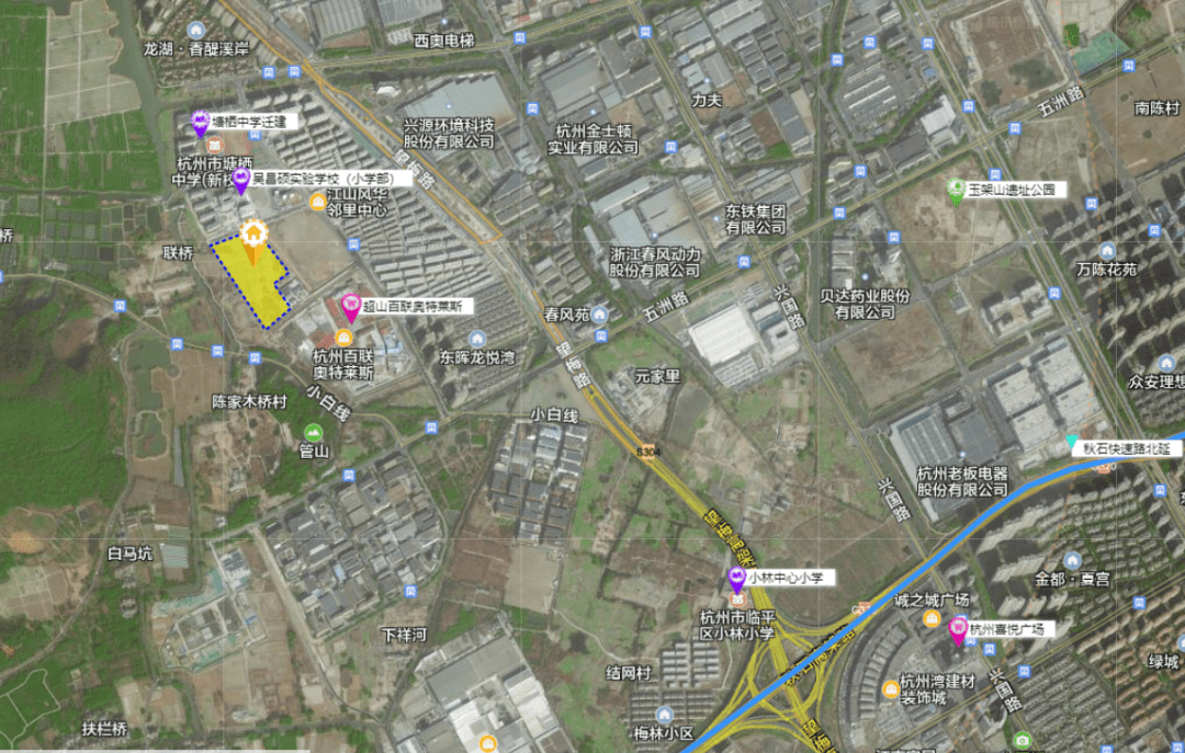 地探杭州临平超山80亩住宅用地调整公示还规划1所18班幼儿园