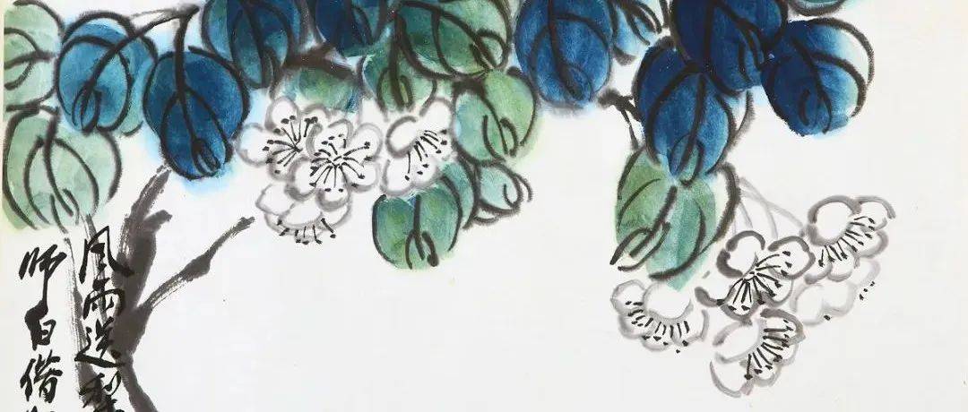 “朝来带雨一枝春” 国画中的梨花令人心动_小鸟_书画_周善