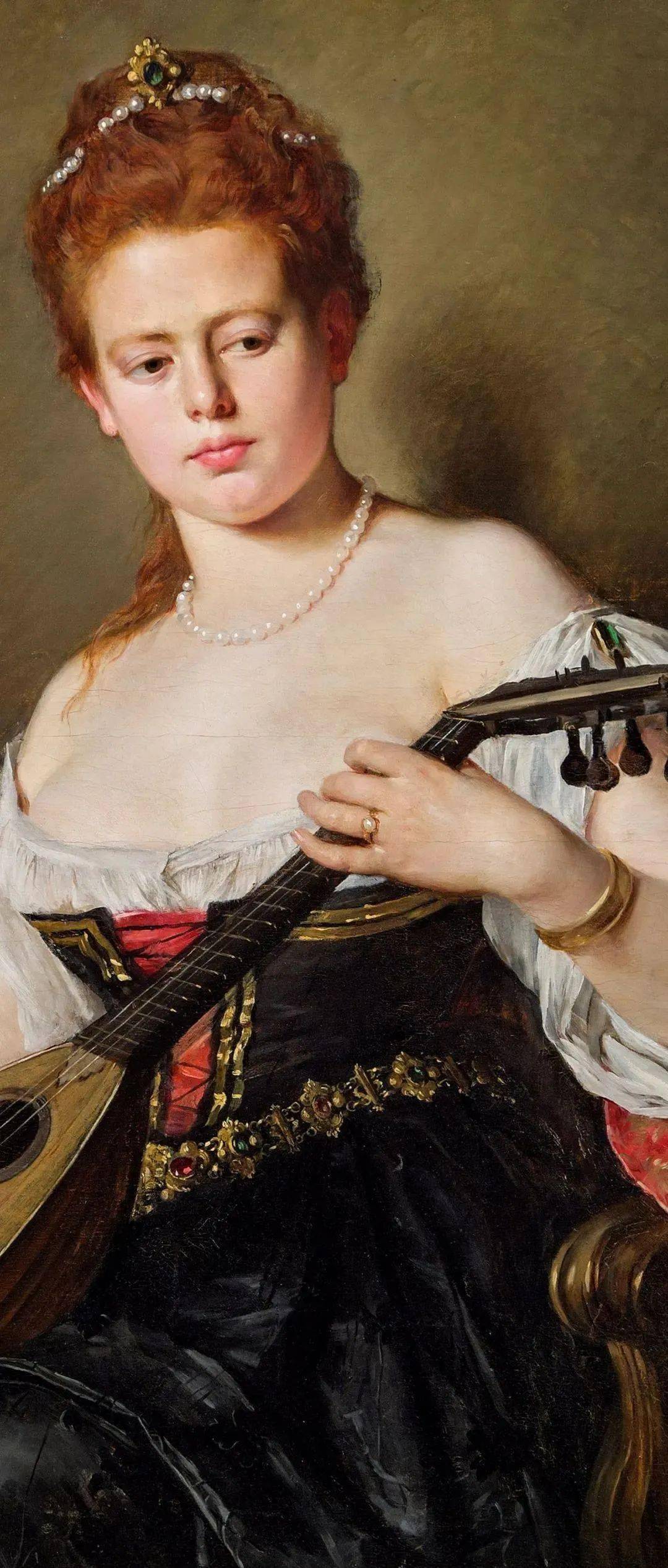 法国女画家勒梅尔油画中的女子妖娆性感风情万种