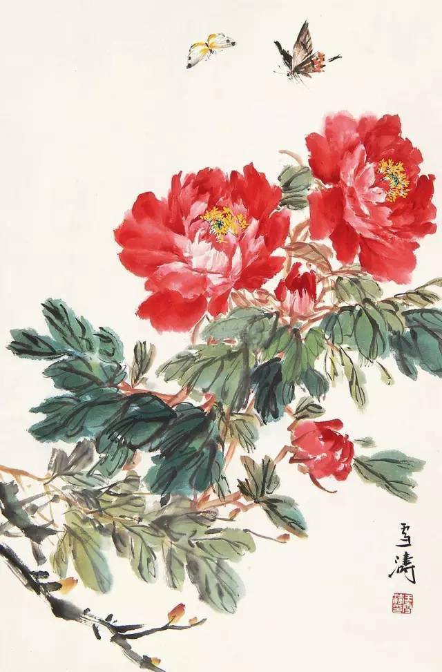 什么叫艳而不俗,看看他画的牡丹就知道了_王雪涛_花鸟画_大自然