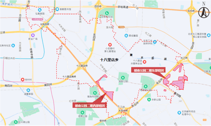 6969朝南森林公园(二期)位于朝阳区十八里店乡,总用地面积约59.